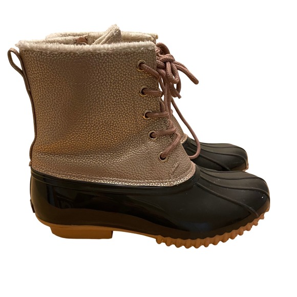Sporto Duck Boots Waterproof Faux Fur Lined Side Zip‎ Ankle Water Rain Boots 6M - Picture 2 of 8